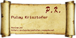 Pulay Krisztofer névjegykártya